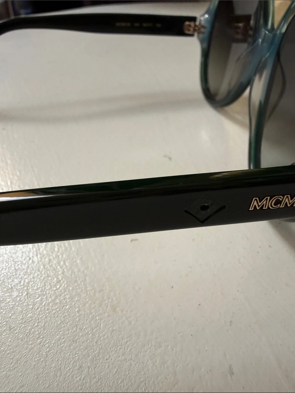 MCM Oversized Round Sunglasses in Seafoam Green with Dark Lenses